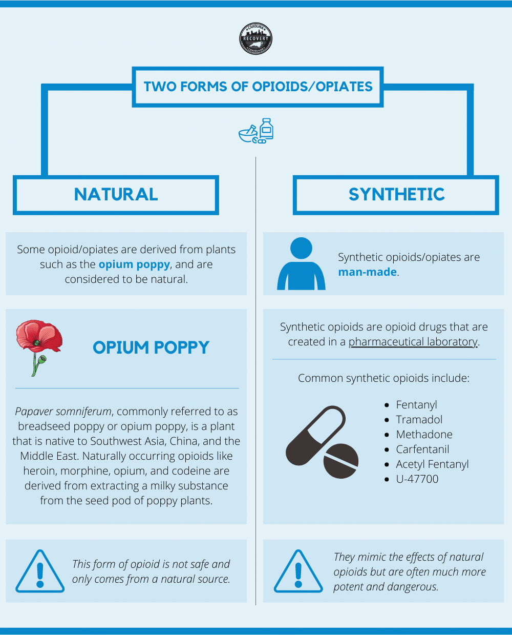 two forms of opioids/opiates